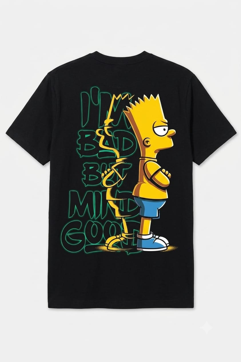 Cartoon Character Peek-a-Boo "Bad Boy" Black Graphic T-Shirt