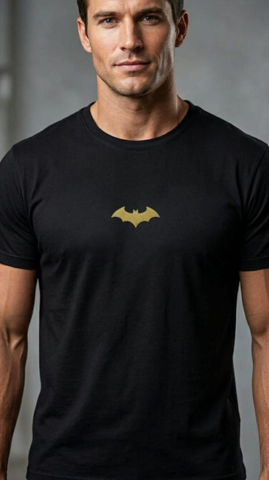 Bat Symbol Gotham City Skyline Graphic Black T-Shirt