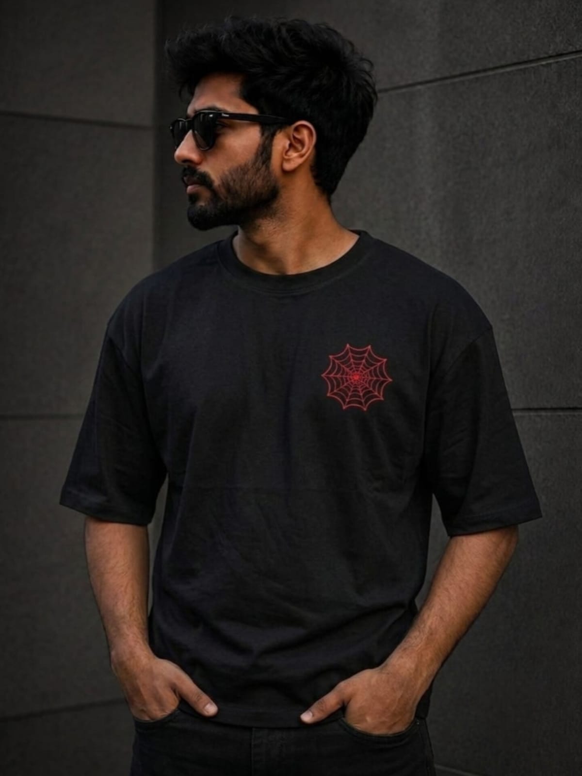Spider-Man "With Great Power" Oversized Graphic T-Shirt – Black