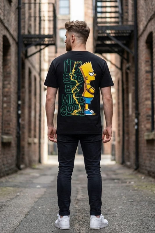 Cartoon Character Peek-a-Boo "Bad Boy" Black Graphic T-Shirt