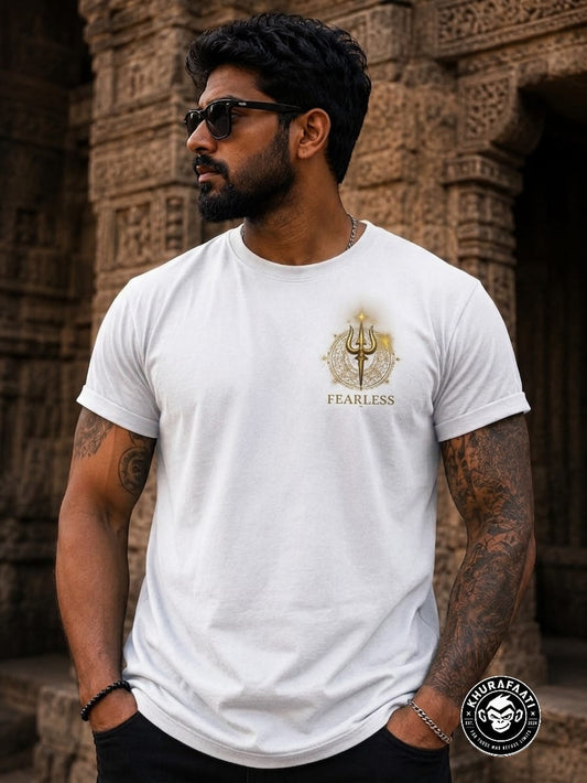 Lord Ganesha Trishul "Fearless" Graphic Oversized T-Shirt