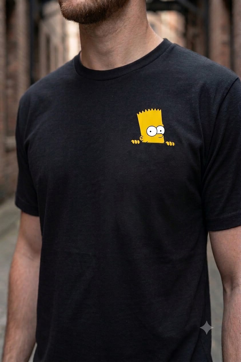 Cartoon Character Peek-a-Boo "Bad Boy" Black Graphic T-Shirt